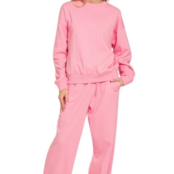 Sweaters - 240.Fleece Long Sleeve Pullover & Sweatpants Set